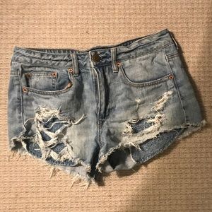 High rise jean shorts